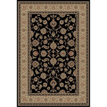 Perfectpillows Barclay Sarouk 3 ft. 11 in. x 5 ft. 3 in. Rectangular Area Rug in Black PE2589430
